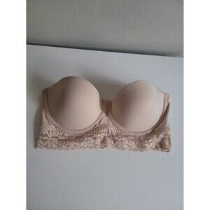 Victoria's Secret PINK Beige Strapless Lined Bra Sz 34C